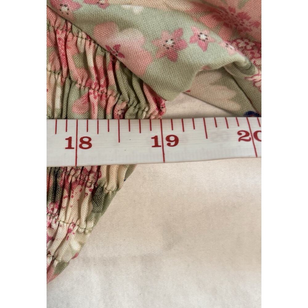 Vintage Erika Midi Dress 90’s Floral Smocked Button Front Tie Waist NWT Size M - Picture 10 of 11